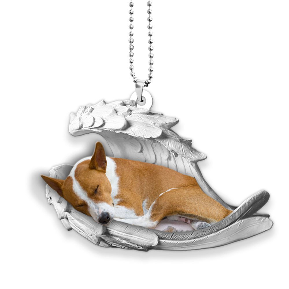 Ornaments- Basenji- Sleeping Angel-Two Sided Ornament, Dog Ornaments, Car Ornament - Best gifts your whole family