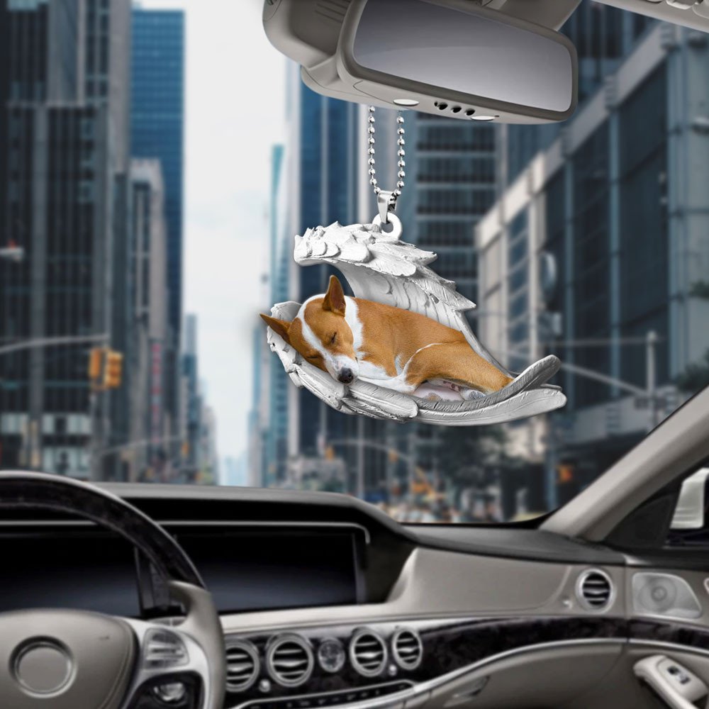 Ornaments- Basenji- Sleeping Angel-Two Sided Ornament, Dog Ornaments, Car Ornament - Best gifts your whole family