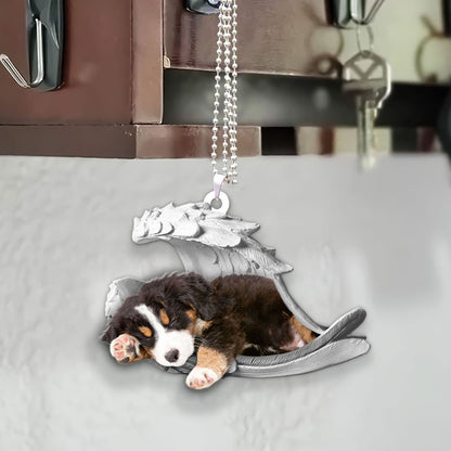 Ornaments- Bernese Mountainn- Sleeping Angel-Two Sided Ornament, Dog Ornaments, Car Ornament - Best gifts your whole family