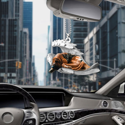 Ornaments- Bloodhound- Sleeping Angel-Two Sided Ornament, Dog Ornaments, Car Ornament - Best gifts your whole family