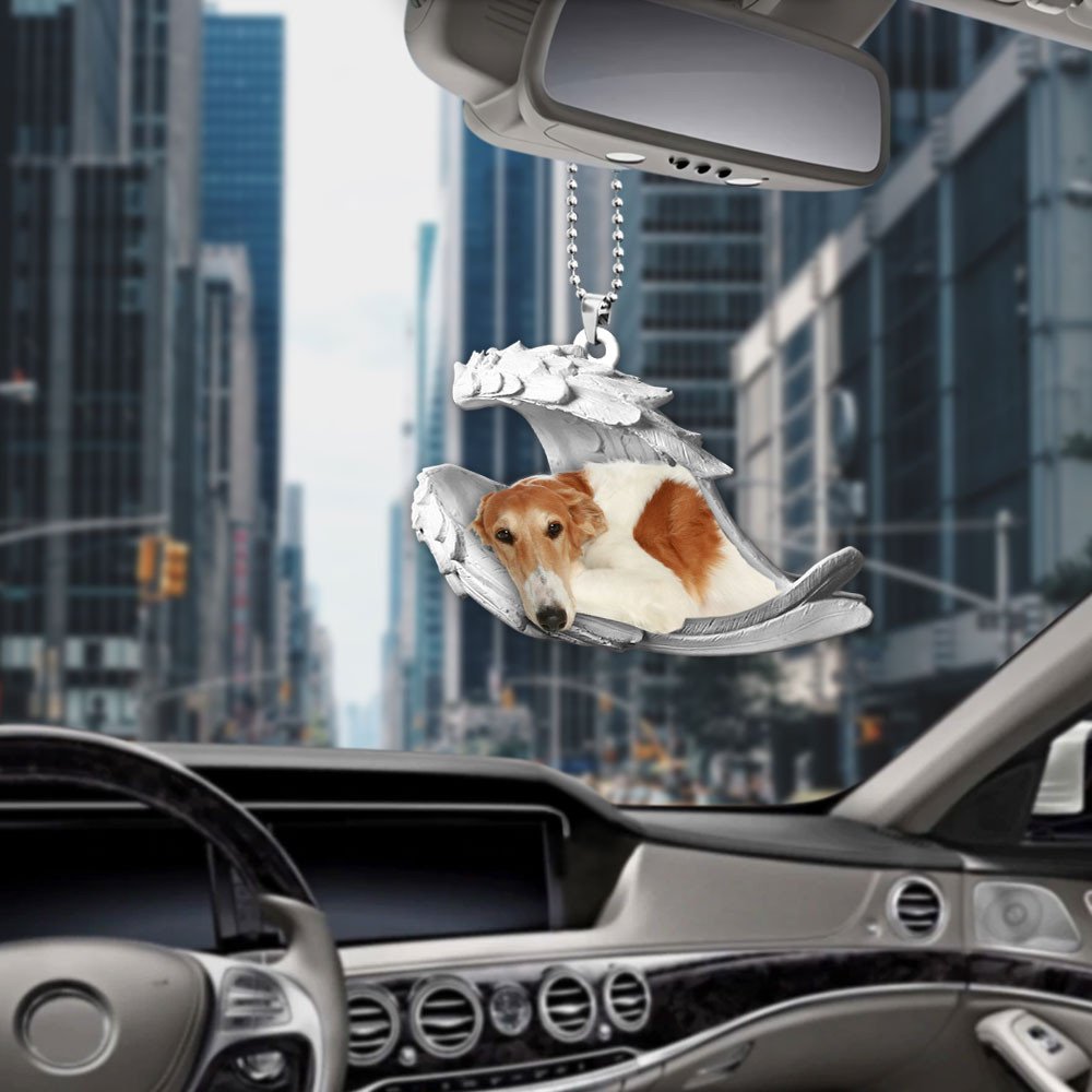 Ornaments- Borzoi- Sleeping Angel-Two Sided Ornament, Dog Ornaments, Car Ornament - Best gifts your whole family