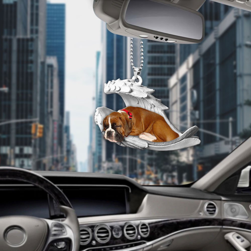 Ornaments- Boxer- Sleeping Angel-Two Sided Ornament, Dog Ornaments, Car Ornament - Best gifts your whole family