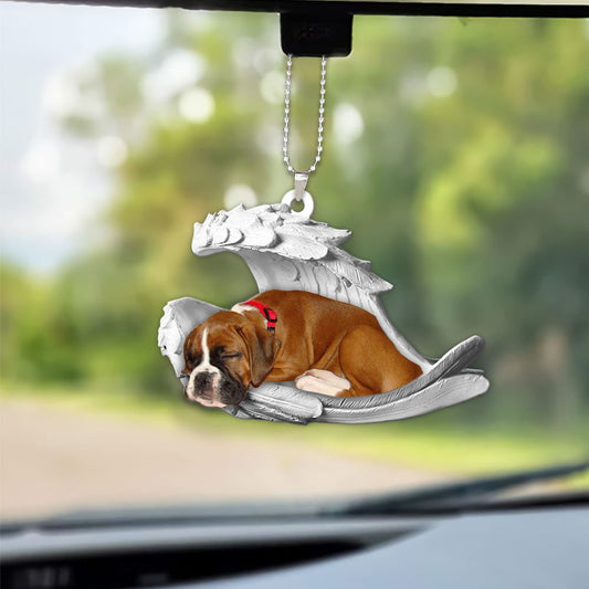 Ornaments- Boxer- Sleeping Angel-Two Sided Ornament, Dog Ornaments, Car Ornament - Best gifts your whole family
