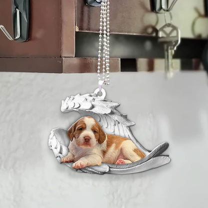 Ornaments- Brittany- Sleeping Angel-Two Sided Ornament, Dog Ornaments, Car Ornament - Best gifts your whole family