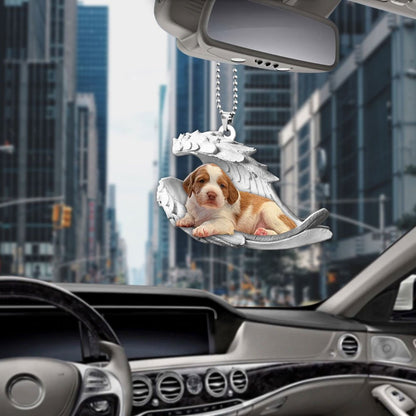 Ornaments- Brittany- Sleeping Angel-Two Sided Ornament, Dog Ornaments, Car Ornament - Best gifts your whole family