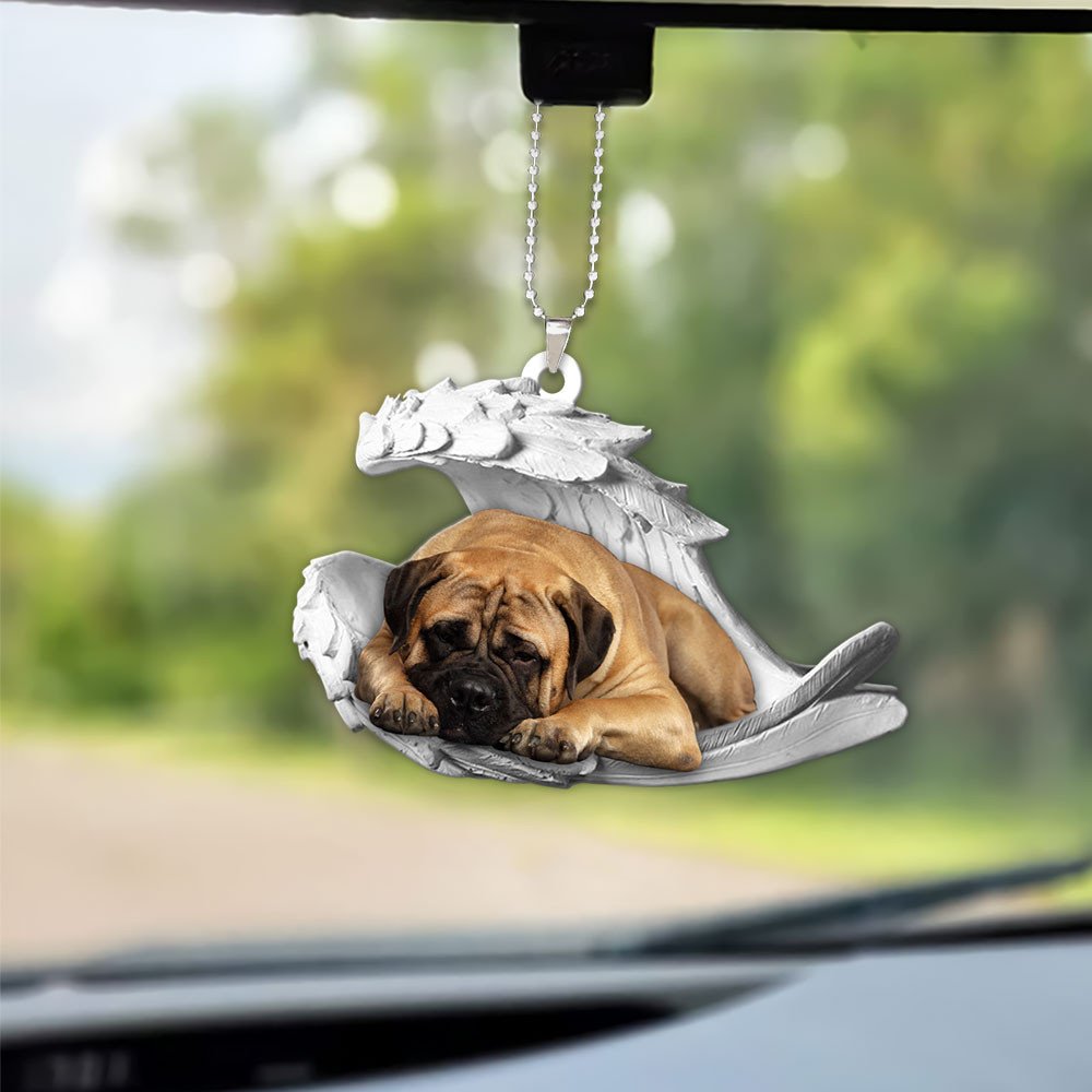 Ornaments- Bullmastiff- Sleeping Angel-Two Sided Ornament, Dog Ornaments, Car Ornament - Best gifts your whole family