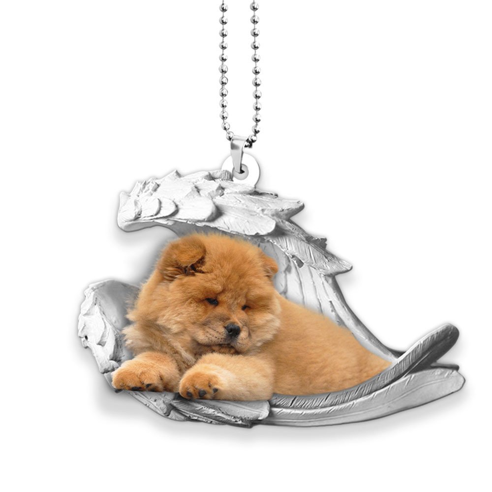 Ornaments- Chow Chow- Sleeping Angel-Two Sided Ornament, Dog Ornaments, Car Ornament - Best gifts your whole family