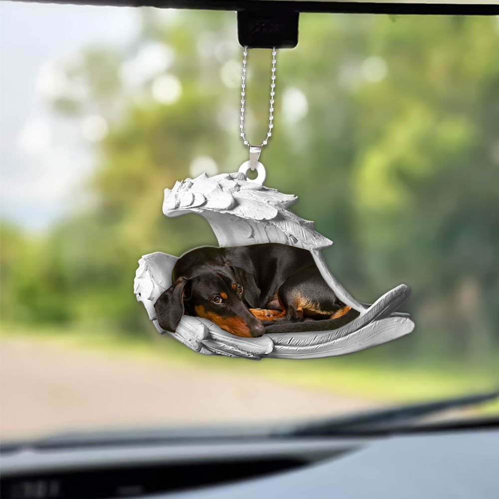 Ornaments- Dachshund- Sleeping Angel-Two Sided Ornament, Dog Ornaments, Car Ornament - Best gifts your whole family