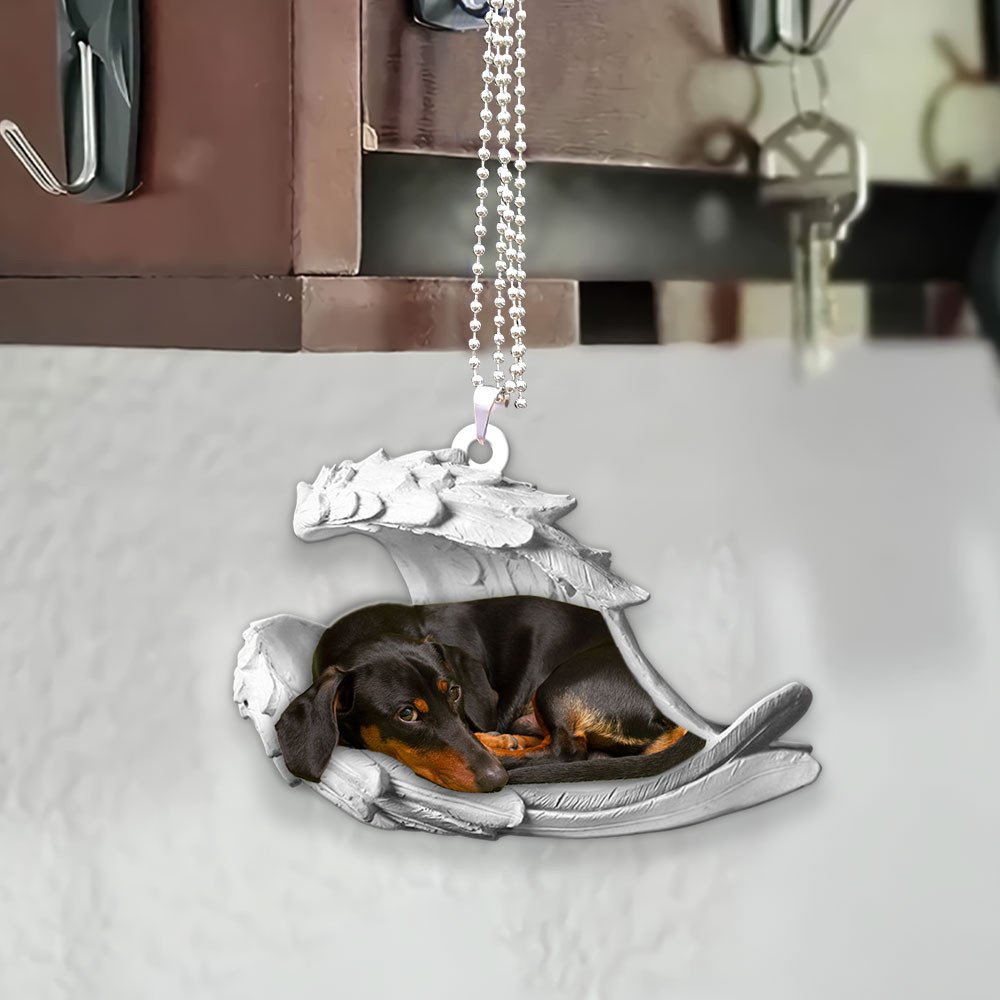 Ornaments- Dachshund- Sleeping Angel-Two Sided Ornament, Dog Ornaments, Car Ornament - Best gifts your whole family
