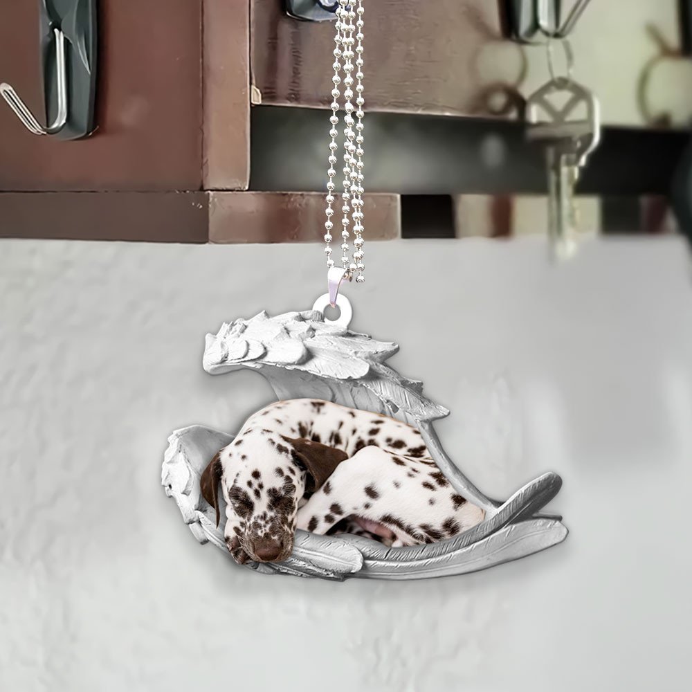 Ornaments- Dalmatian- Sleeping Angel-Two Sided Ornament, Dog Ornaments, Car Ornament - Best gifts your whole family
