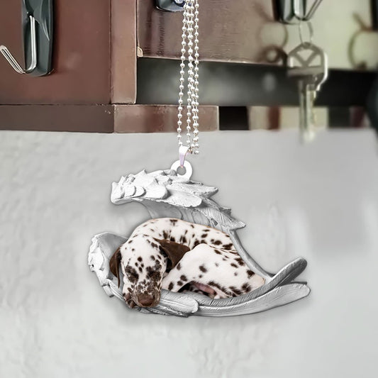 Ornaments- Dalmatian- Sleeping Angel-Two Sided Ornament, Dog Ornaments, Car Ornament - Best gifts your whole family