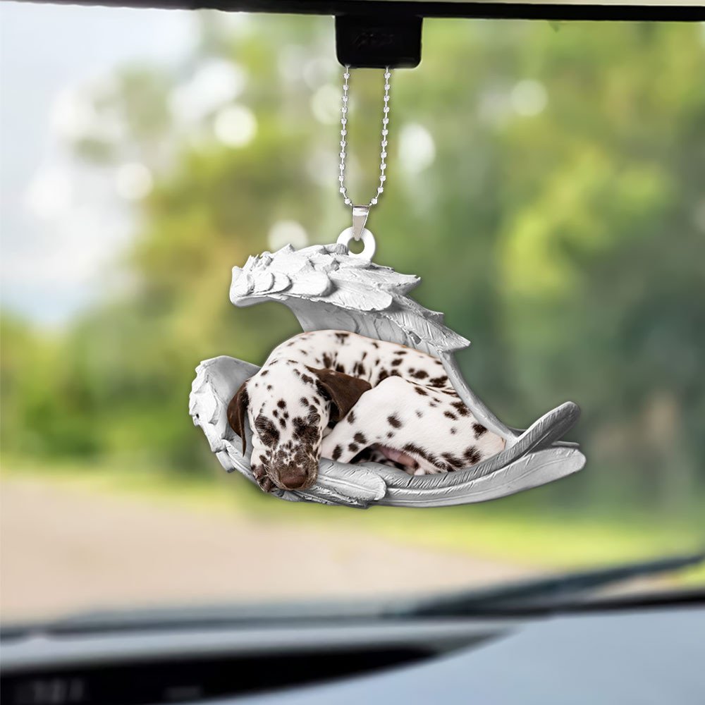 Ornaments- Dalmatian- Sleeping Angel-Two Sided Ornament, Dog Ornaments, Car Ornament - Best gifts your whole family