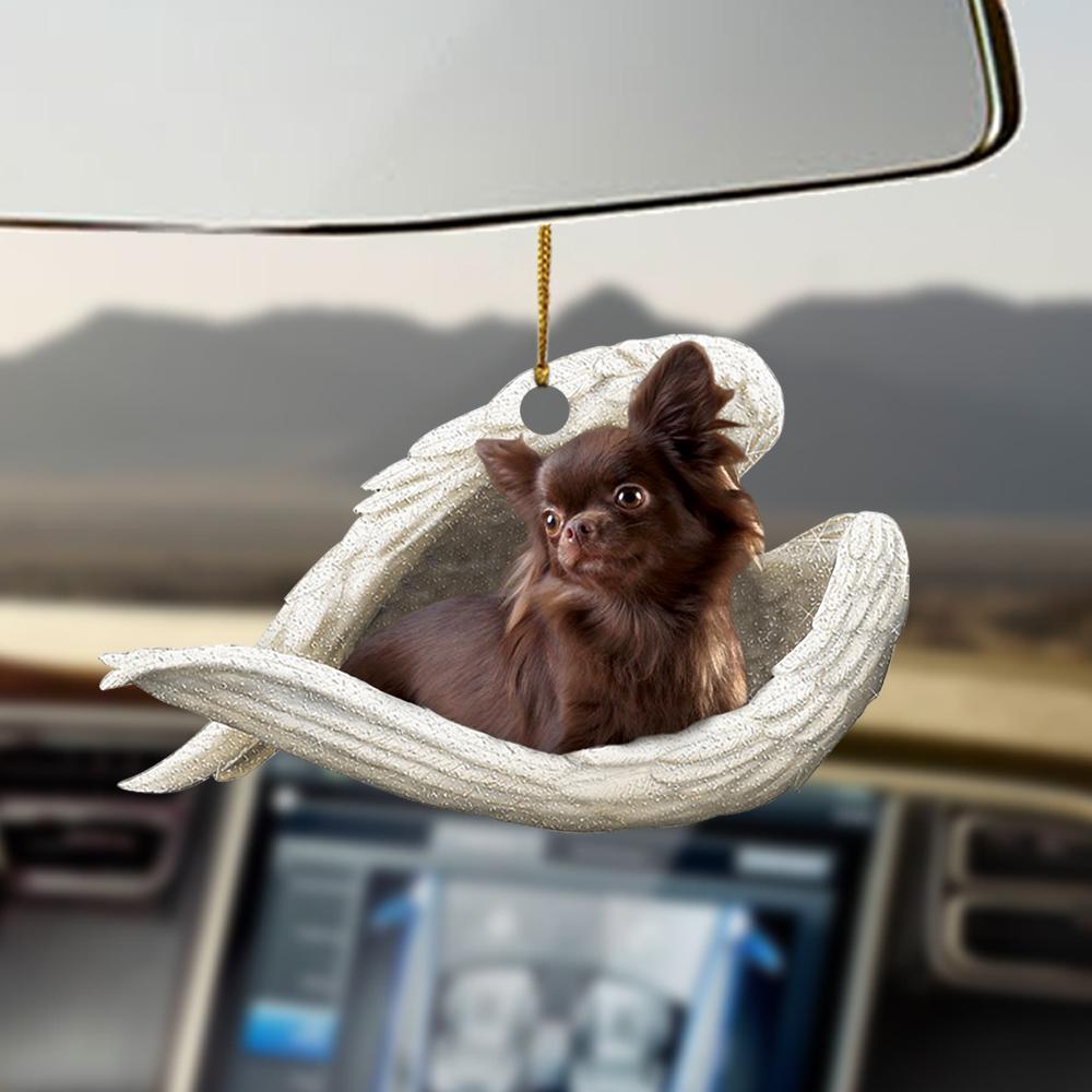 Ornaments- Dark brown chihuahuas sleeping angel dark brown chihuahuas lovers dog mom ornament - Best gifts your whole family