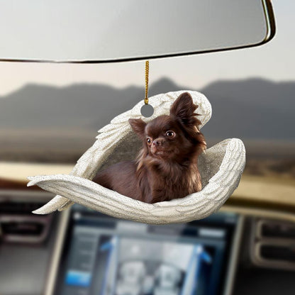 Ornaments- Dark brown chihuahuas sleeping angel dark brown chihuahuas lovers dog mom ornament - Best gifts your whole family