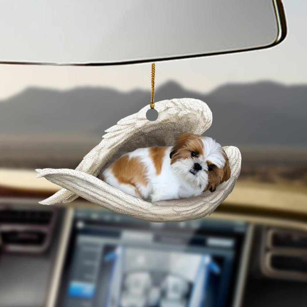 Ornaments- Gold white shih tzu sleeping angel shih tzu lover dog lover ornament - Best gifts your whole family