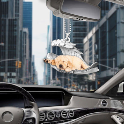 Ornaments- Golden Retrievern- Sleeping Angel-Two Sided Ornament, Dog Ornaments, Car Ornament - Best gifts your whole family