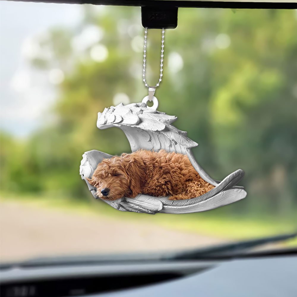 Ornaments- Goldendoodle- Sleeping Angel-Two Sided Ornament, Dog Ornaments, Car Ornament - Best gifts your whole family
