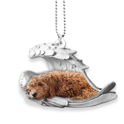 Ornaments- Goldendoodle- Sleeping Angel-Two Sided Ornament, Dog Ornaments, Car Ornament - Best gifts your whole family