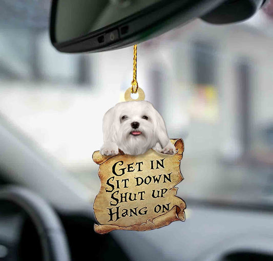 Ornaments- Maltese get in maltese lover two sided ornament, Dog Ornaments, Car Ornament - Best gifts your whole family