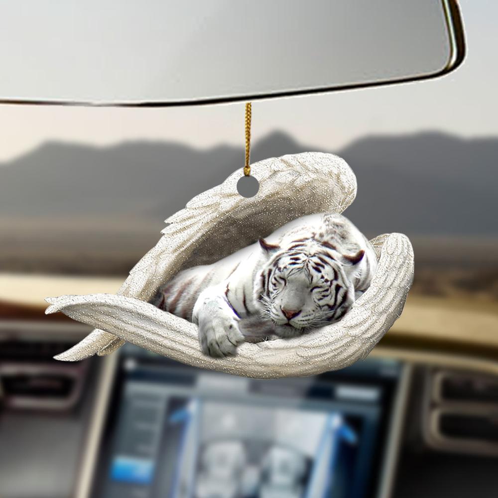 Ornaments- White tiger sleeping angel white tiger lovers ornament, Dog Ornaments, Car Ornament - Best gifts your whole family