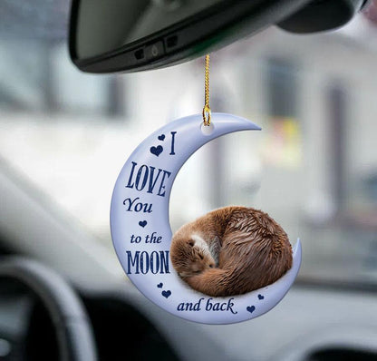 Otter Moon Back Otter Lover Two Sided Ornament - Best gifts your whole family