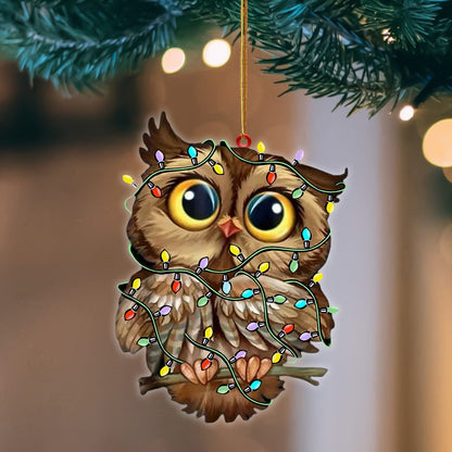 Owl Christmas Light Hanging Ornament, Animal Christmas Ornaments - Best gifts your whole family