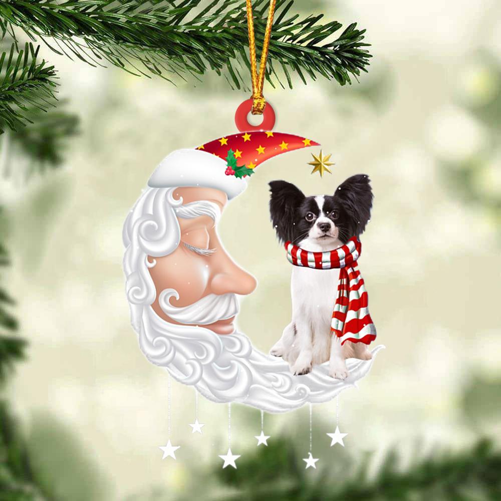 Papillon 3 With Santa Christmas Ornament Dog Christmas Ornament - Best gifts your whole family