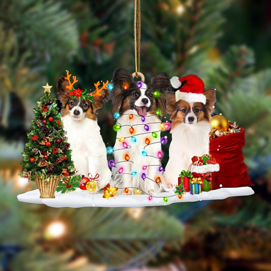 Papillon-Christmas Dog Friends Hanging Ornament - Best gifts your whole family