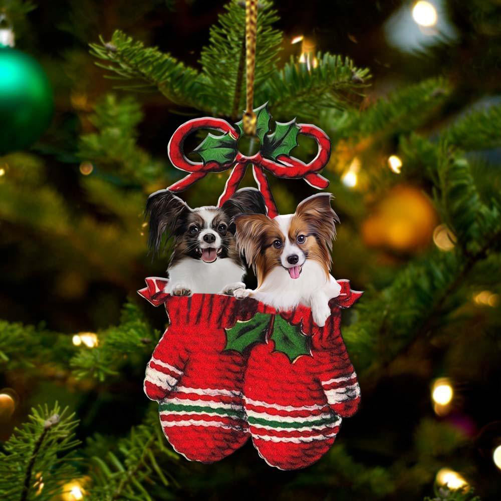 Papillon Inside Your Gloves Christmas Holiday-Two Sided Ornament Christmas 2022 Ornament Gift - Best gifts your whole family