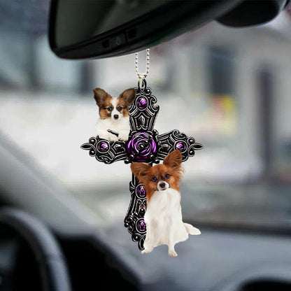 Papillon Pray For God Car Hanging Ornament Dog Pray For God Ornament Godmerc - Best gifts your whole family