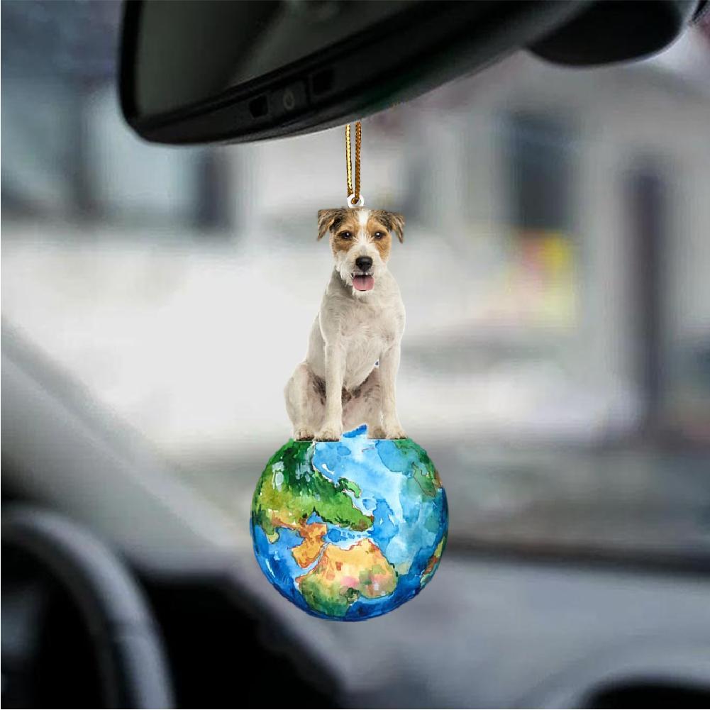 Parson Russell Terrier-Around My Dog-Two Sided Ornament - Best gifts your whole family