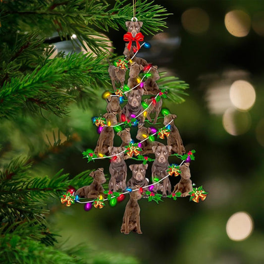 Patterdale Terrier-Christmas Tree Lights-Two Sided Ornament - Best gifts your whole family