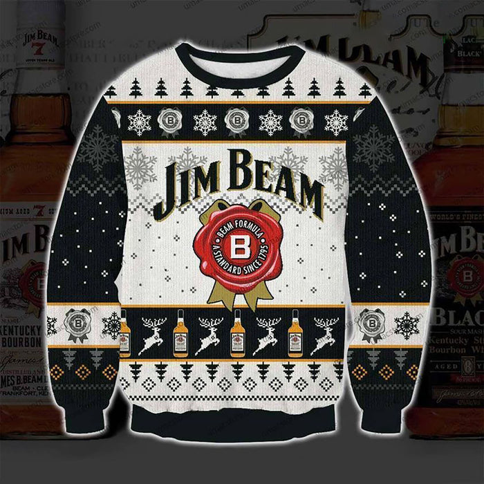 Jim Beam Ugly Sweater Beer Drinking Sweater, Christmas Ugly Sweater, Christmas Gift, Gift Christmas 2024