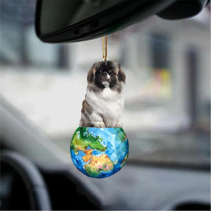 Pekingese-Around My Dog-Two Sided Ornament - Best gifts your whole family