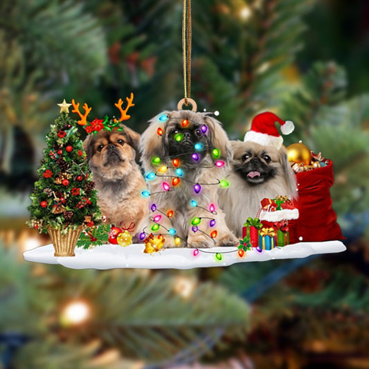 Pekingese-Christmas Dog Friends Hanging Ornament - Best gifts your whole family