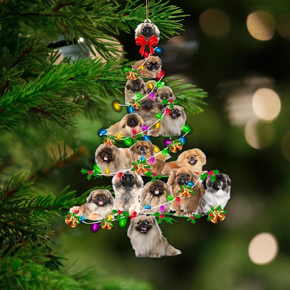 Pekingese-Christmas Tree Lights-Two Sided Ornament - Best gifts your whole family