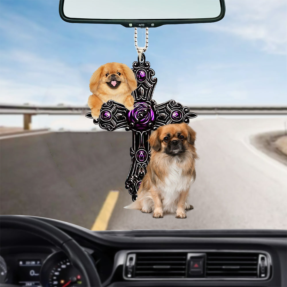 Pekingese Pray For God Car Hanging Ornament Dog Pray For God Ornament Godmerc - Best gifts your whole family