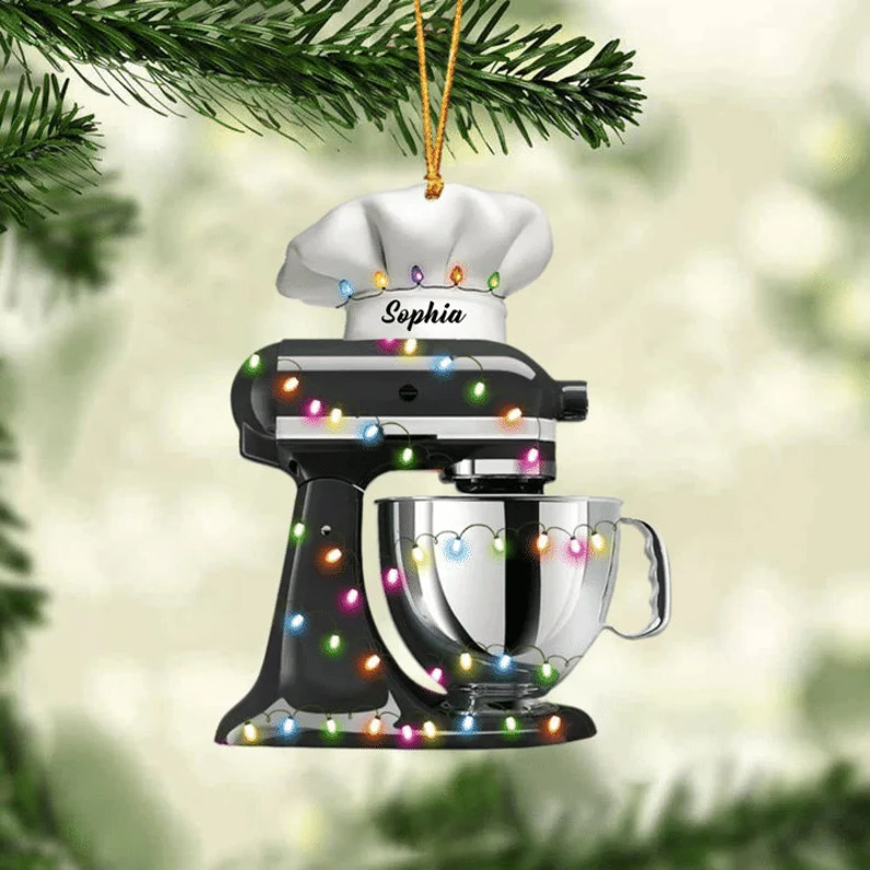 Personalized Baker Christmas Ornament, Baking Ornament, Mixer Personalized With Name Ornament, Christmas Ornament For Baking Lovers - Best gifts your whole family