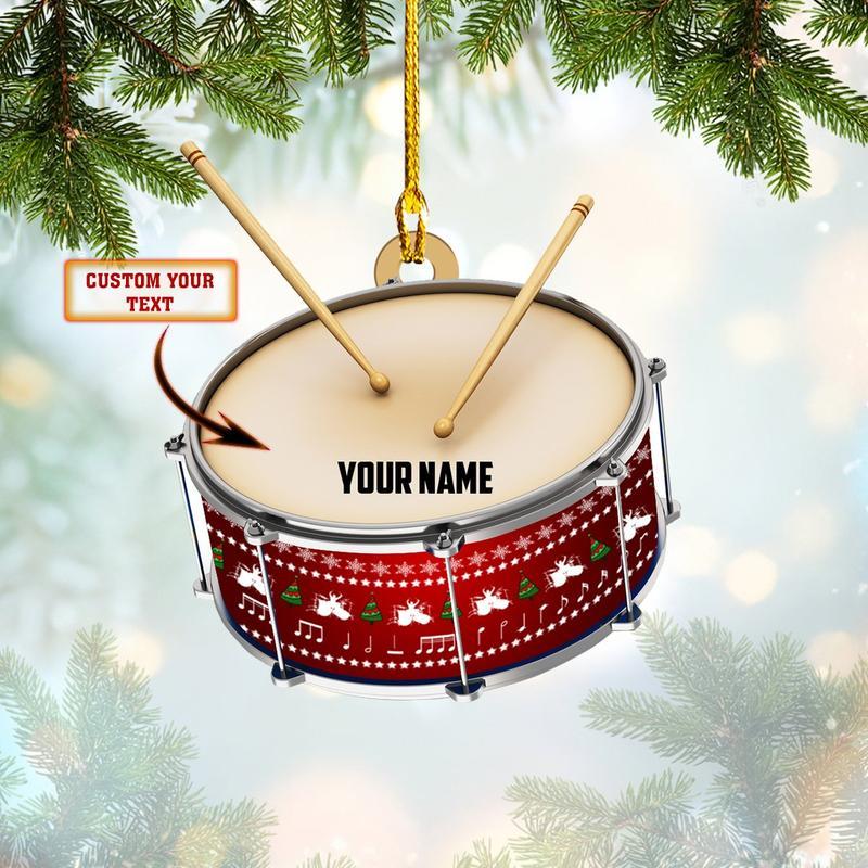 Personalized Bass Drum Instrument Custom Shaped Ornament - Best gifts your whole family