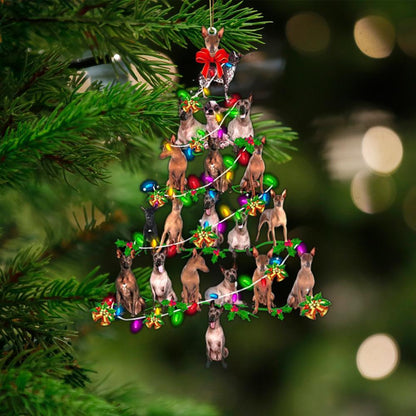 Peruvian Hairless Dog-Christmas Tree Lights-Two Sided Ornament - Best gifts your whole family