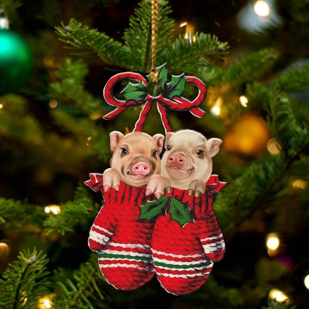 Pigs Inside Your Gloves Christmas Holiday-Two Sided Ornament Christmas 2022 Ornament Gift - Best gifts your whole family