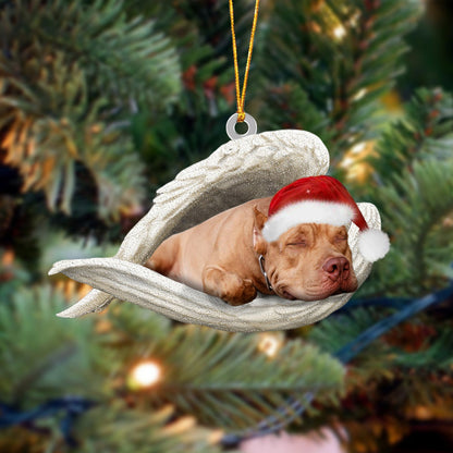Pit Bull Sleeping Angel Christmas Ornament Dog Christmas Hanging Ornament - Best gifts your whole family