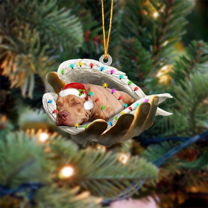 Pit Bull Sleeping Angel In God Hand Christmas Ornament Godmerch Ornament - Best gifts your whole family