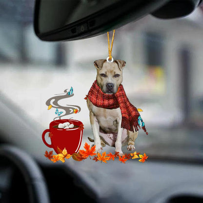 Pitbull 1-Fall Chocolate-Two Sided Ornament - Best gifts your whole family