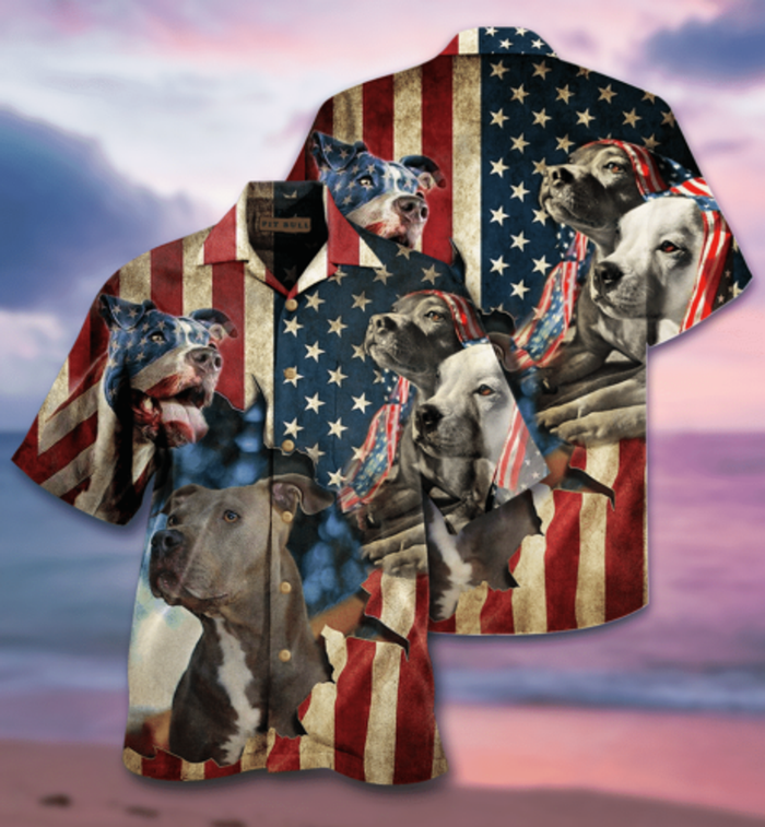 Pitbull Flag Hawaiian Shirt, For Men & Women