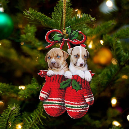 Pitbull Inside Your Gloves Christmas Holiday-Two Sided Ornament Christmas 2022 Ornament Gift - Best gifts your whole family
