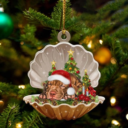 Pitbull3-Sleeping Pearl In Christmas Two Sided Ornament - Best gifts your whole family