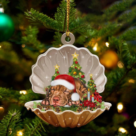 Pitbull3-Sleeping Pearl In Christmas Two Sided Ornament - Best gifts your whole family