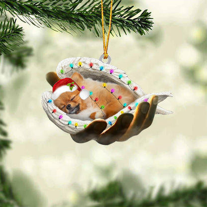 Pomeranian 2 Sleeping Angel In God Hand Christmas Ornament Godmerch Ornament - Best gifts your whole family