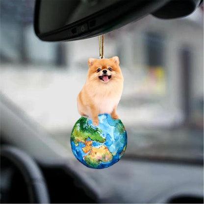 Pomeranian-Around My Dog-Two Sided Ornament - Best gifts your whole family